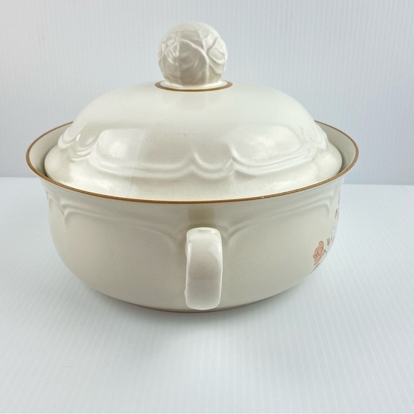 Cordella Vintage Stoneware Covered Casserole Dish Burnet Pattern 70s-80s - Picture 3 of 11